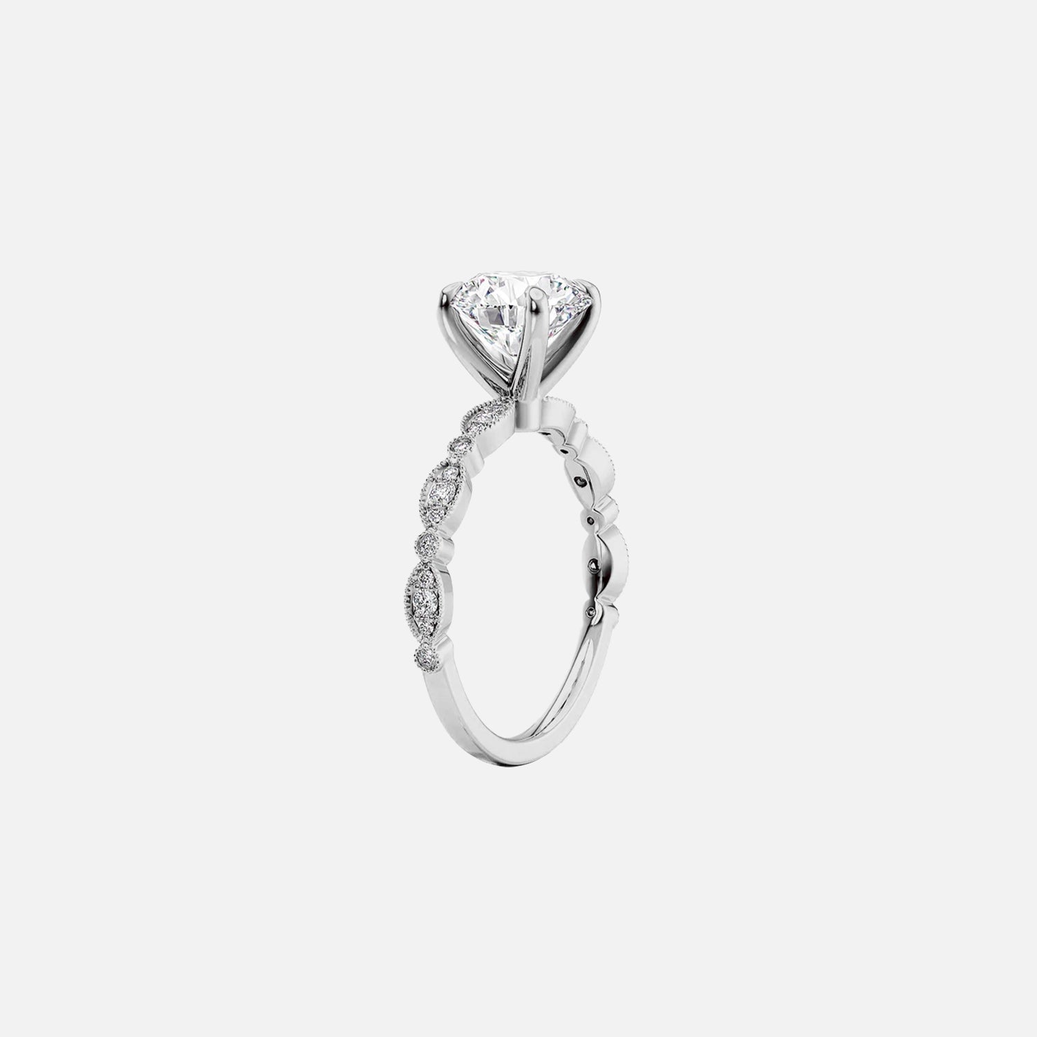 The Side Stone Zanessa Pear Moissanite Ring - KNT - Engagement Rings, Wedding Bands & Fine Jewelry