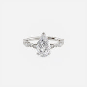 The Side Stone Zanessa Pear Moissanite Ring - KNT - Engagement Rings, Wedding Bands & Fine Jewelry