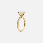 The Side Stone Zanessa Round Moissanite Ring - KNT - Engagement Rings, Wedding Bands & Fine Jewelry
