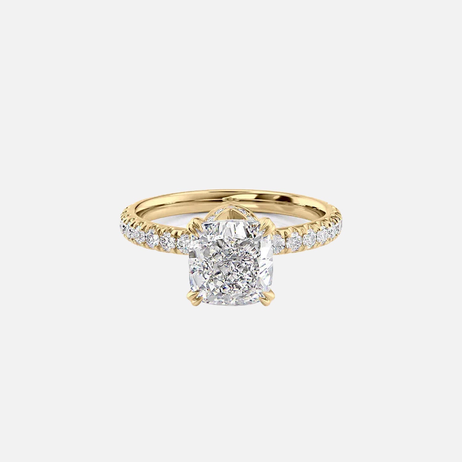 The Sofia Cushion Lab Diamond Ring 14k Yellow Gold 001