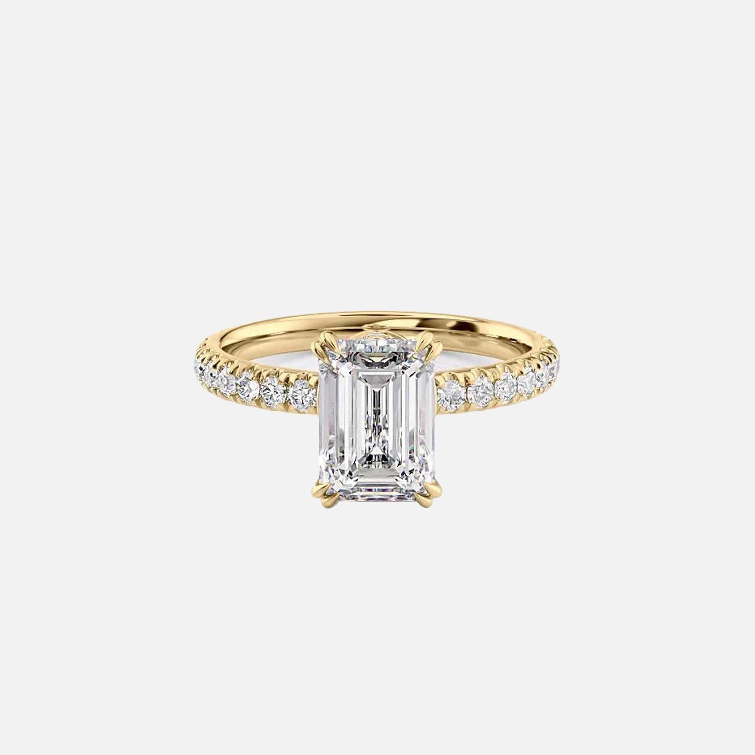 The Sofia Emerald Lab Diamond Ring 14k Yellow Gold 001
