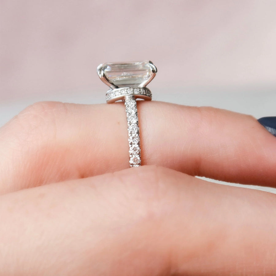  The Sofia Emerald Moissanite Ring 14k White Gold 004