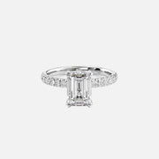  The Sofia Emerald Moissanite Ring 18k White Gold 001