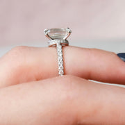  The Sofia Emerald Moissanite Ring 18k White Gold 004