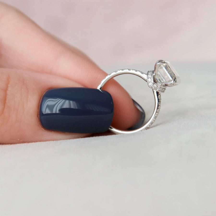  The Sofia Emerald Moissanite Ring 18k White Gold 005 Final