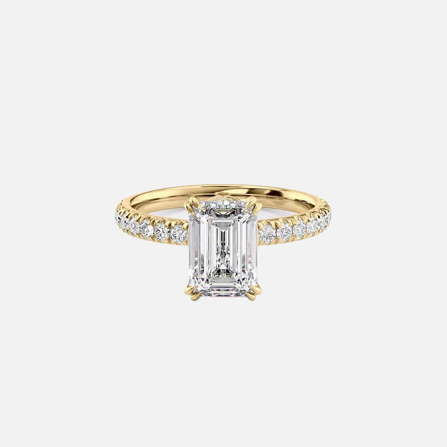  The Sofia Emerald Moissanite Ring 18k Yellow Gold 001