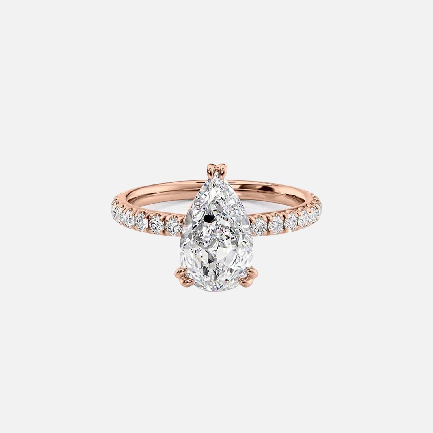  The Sofia Pear Moissanite Ring 14k Rose Gold 001