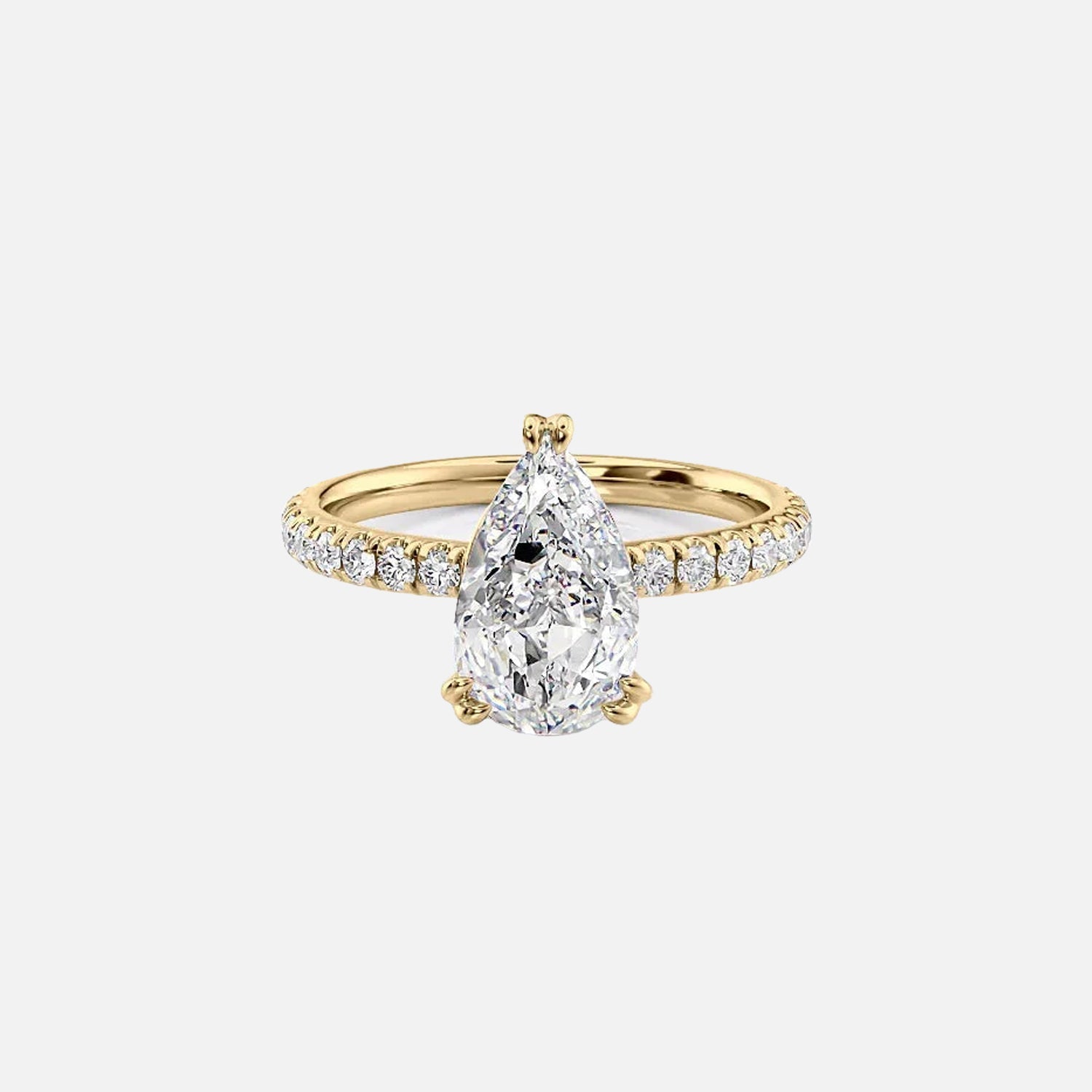 The Sofia Pear Moissanite Ring 14k Yellow Gold 001