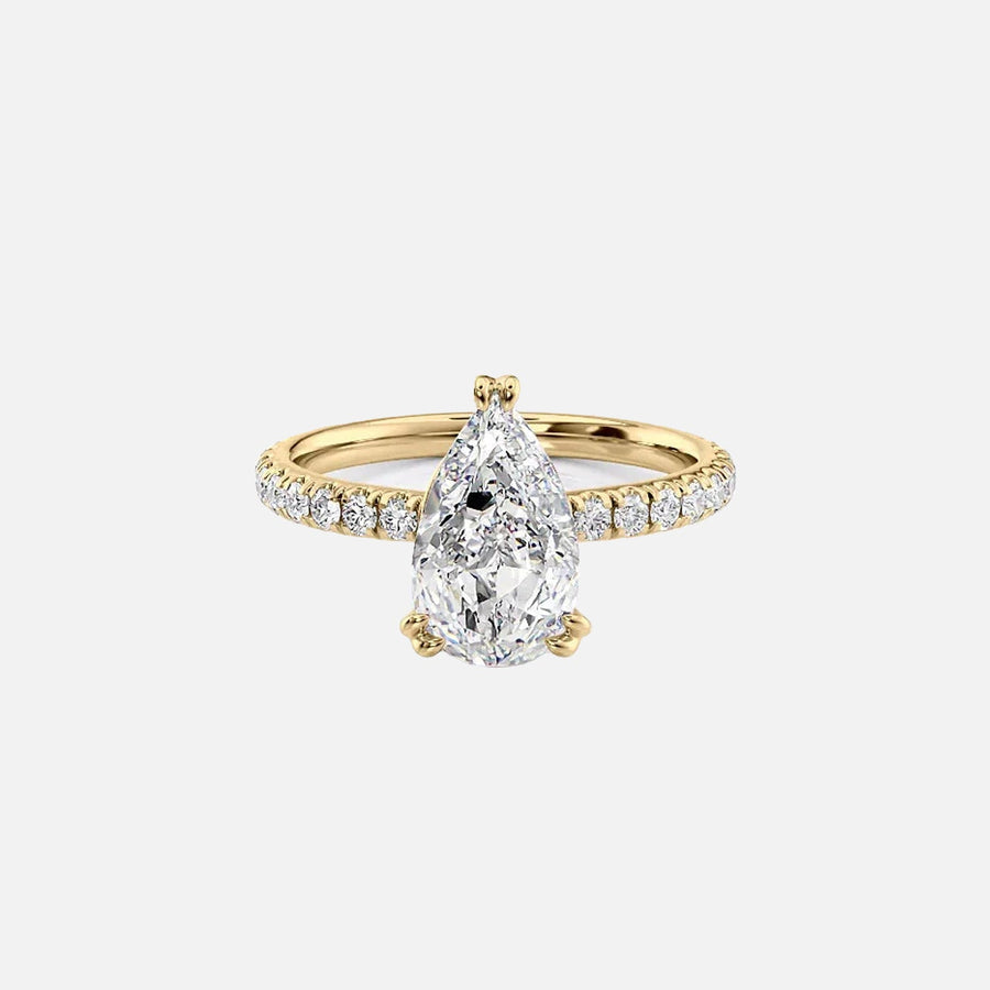 The Sofia Pear Moissanite Ring 14k Yellow Gold 001