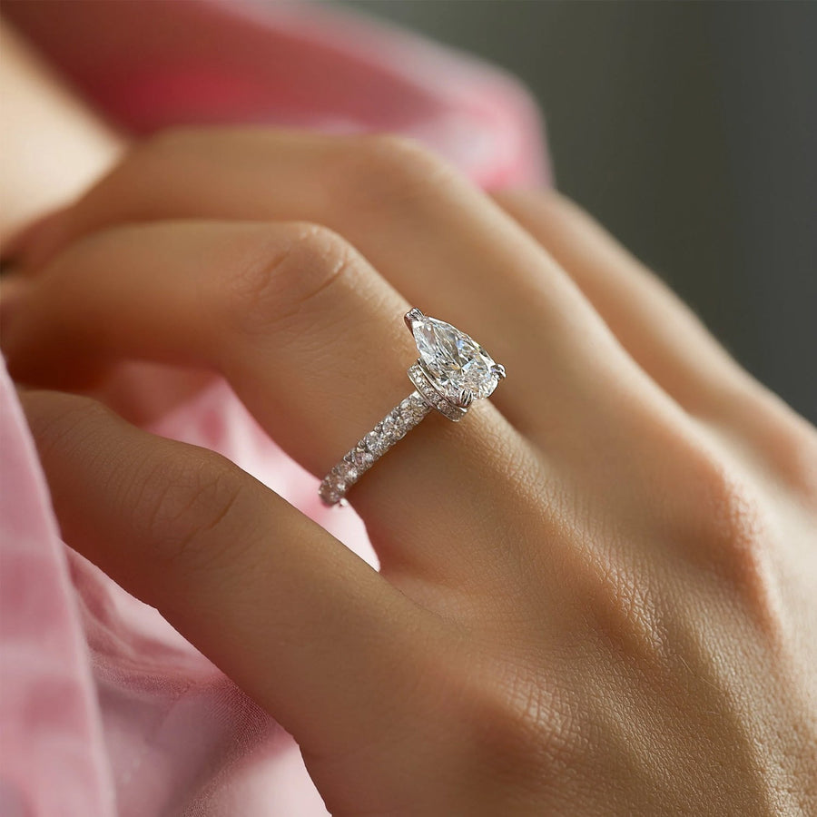  The Sofia Pear Moissanite Ring 18k White Gold 004 Final