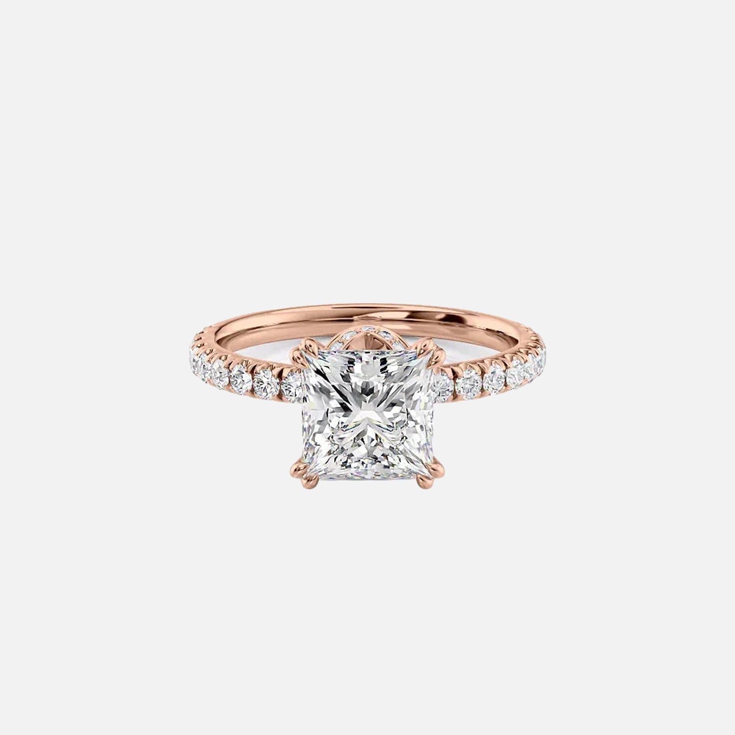  The Sofia Princess Lab Diamond Ring 14k Rose Gold 001