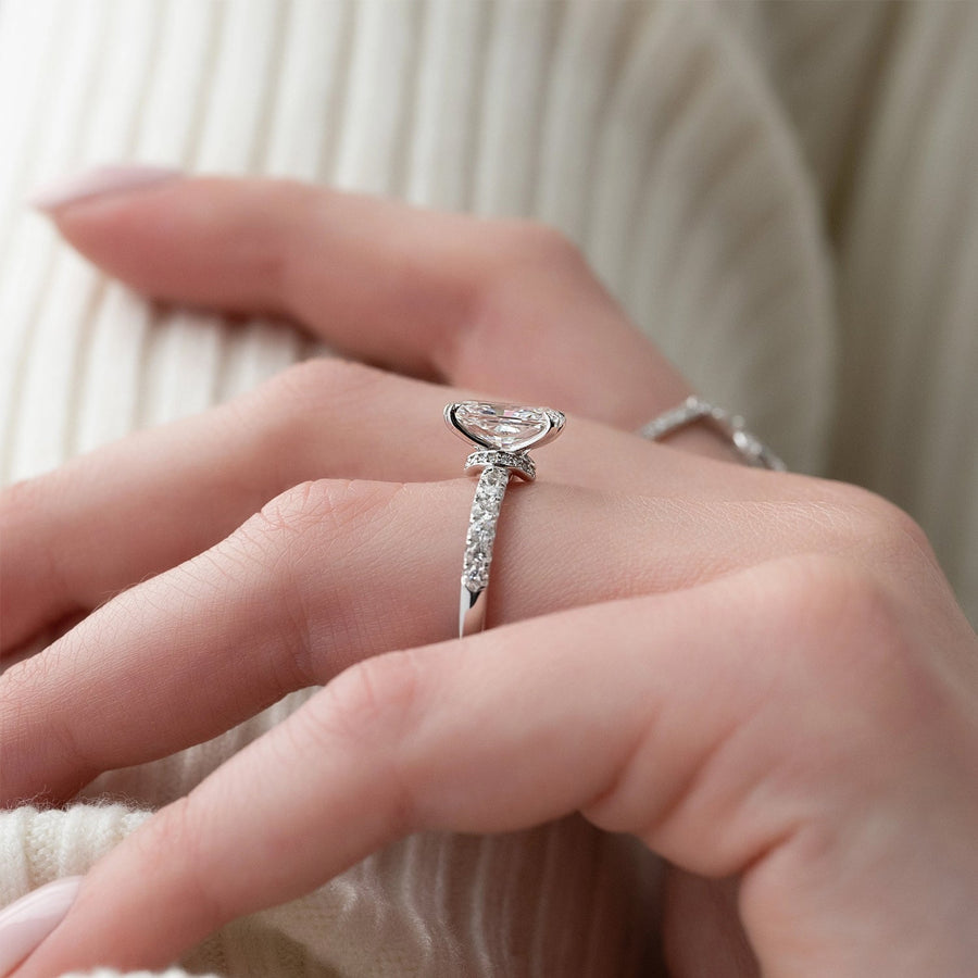  The Sofia Radiant Moissanite Ring 14k White Gold 004