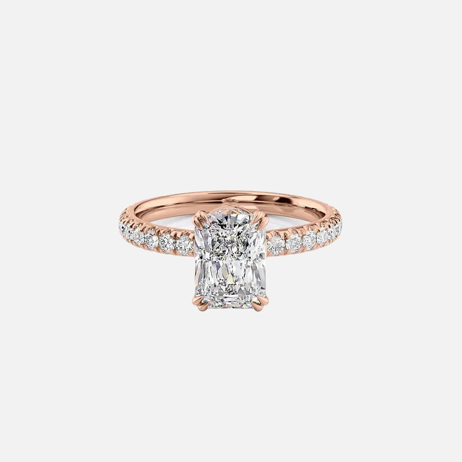  The Sofia Radiant Moissanite Ring 18k Rose Gold 001