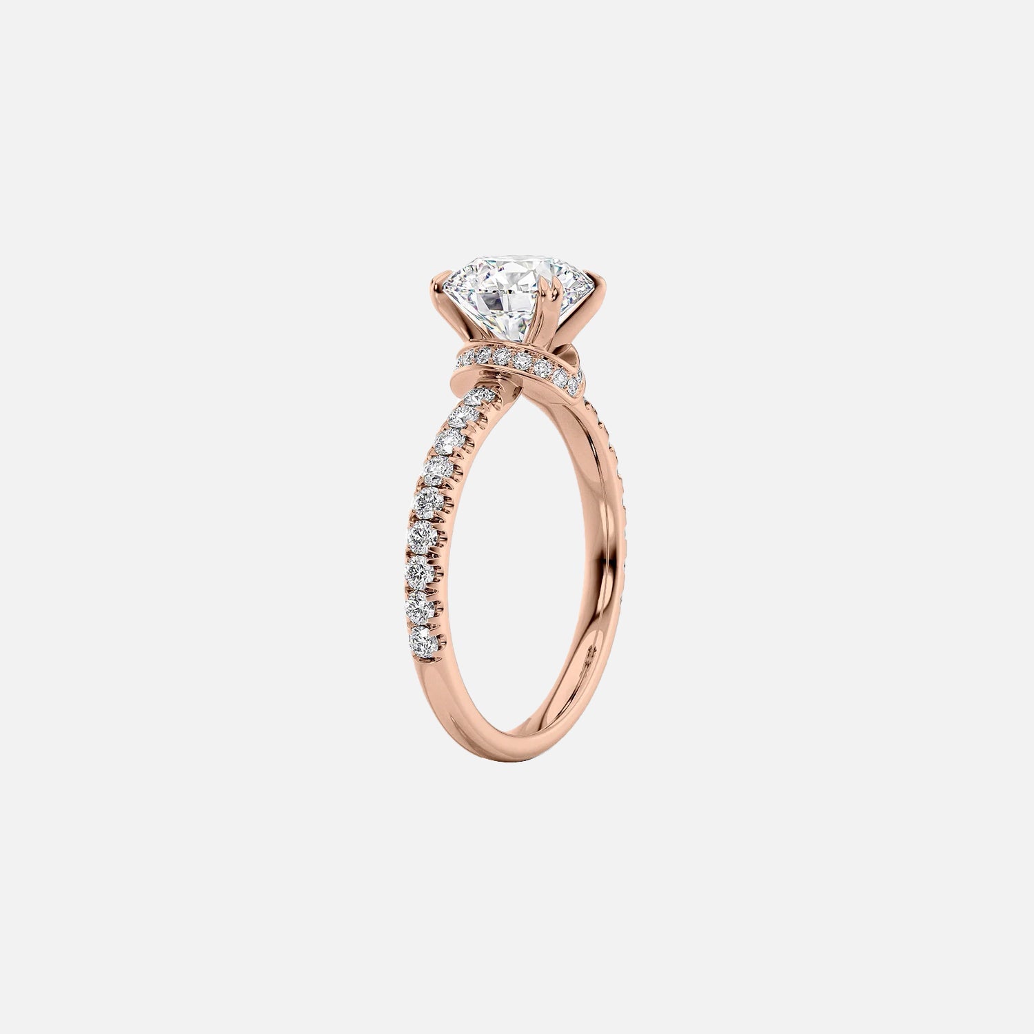  The Sofia Round Moissanite Ring 14k Rose Gold 002