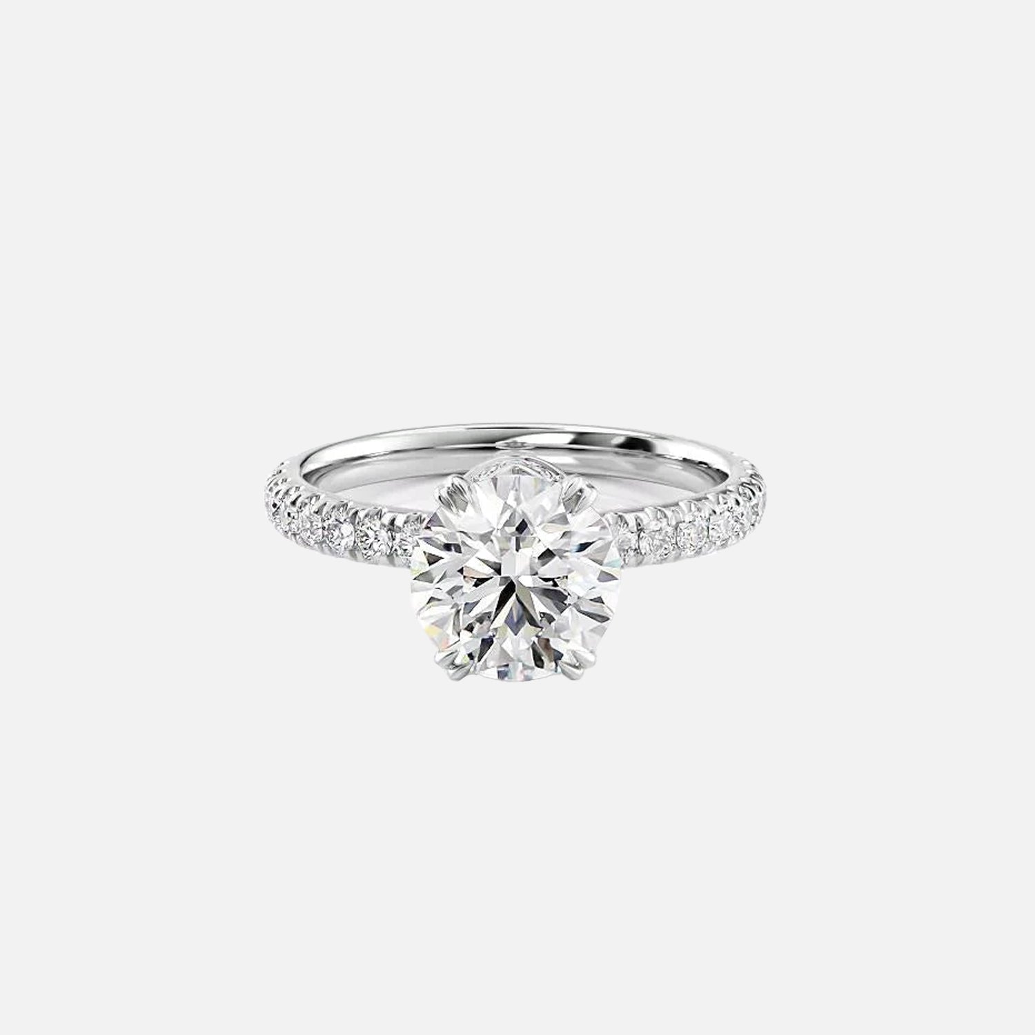  The Sofia Round Moissanite Ring 14k White Gold 001