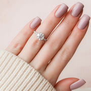  The Sofia Round Moissanite Ring 14k White Gold 003