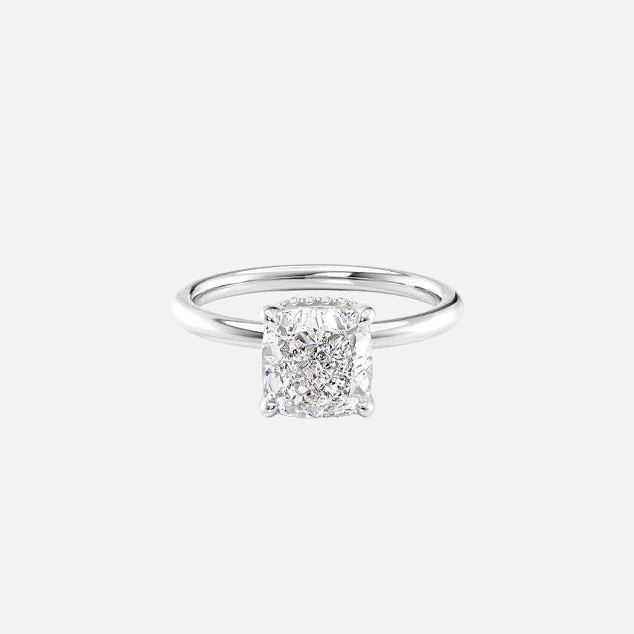  The Solitaire Alex Cushion Lab Diamond Ring 14k White Gold 001