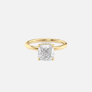 The Solitaire Alex Cushion Lab Diamond Ring 14k Yellow Gold 001