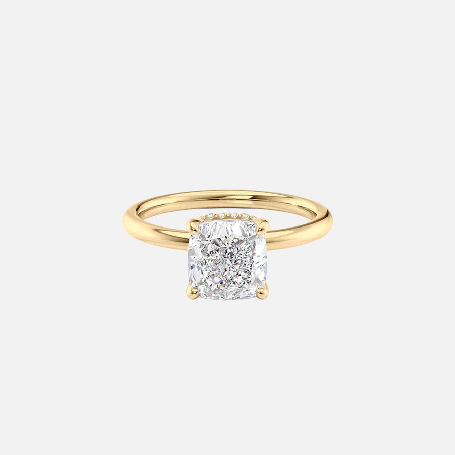  The Solitaire Alex Cushion Lab Diamond Ring 18k Yellow Gold 001