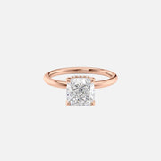  The Solitaire Alex Cushion Moissanite Ring 18k Rose Gold 001