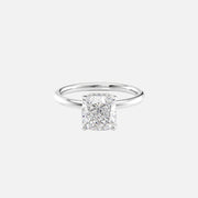  The Solitaire Alex Cushion Moissanite Ring 18k White Gold 001