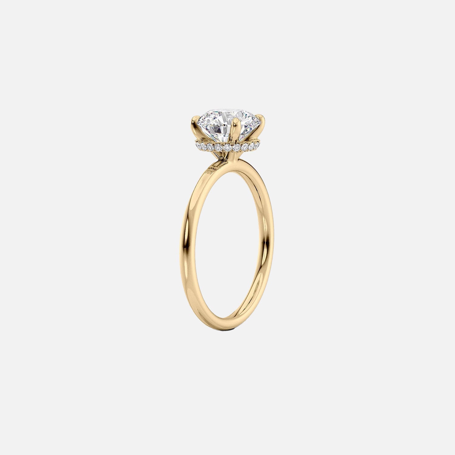  The Solitaire Alex Emerald Moissanite Ring 14k Yellow Gold 002