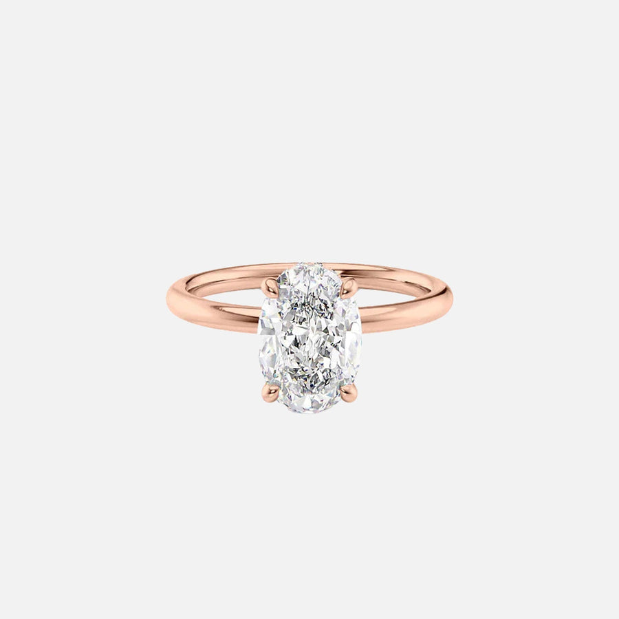  The Solitaire Alex Oval Lab Diamond Ring 14k Rose Gold 001