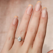  The Solitaire Alex Oval Lab Diamond Ring 14k White Gold 003