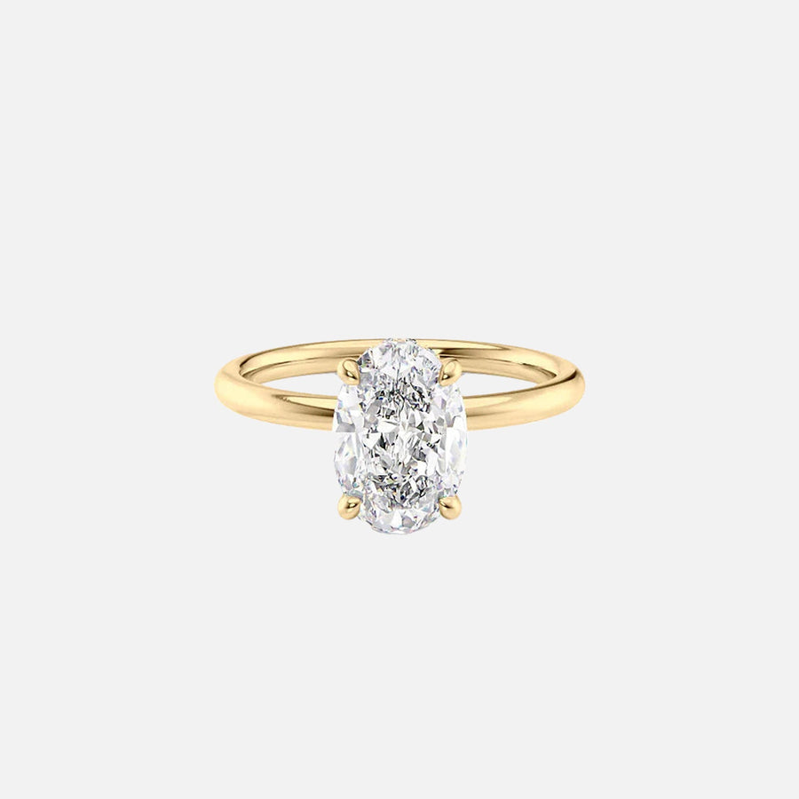  The Solitaire Alex Oval Lab Diamond Ring 18k Yellow Gold 001