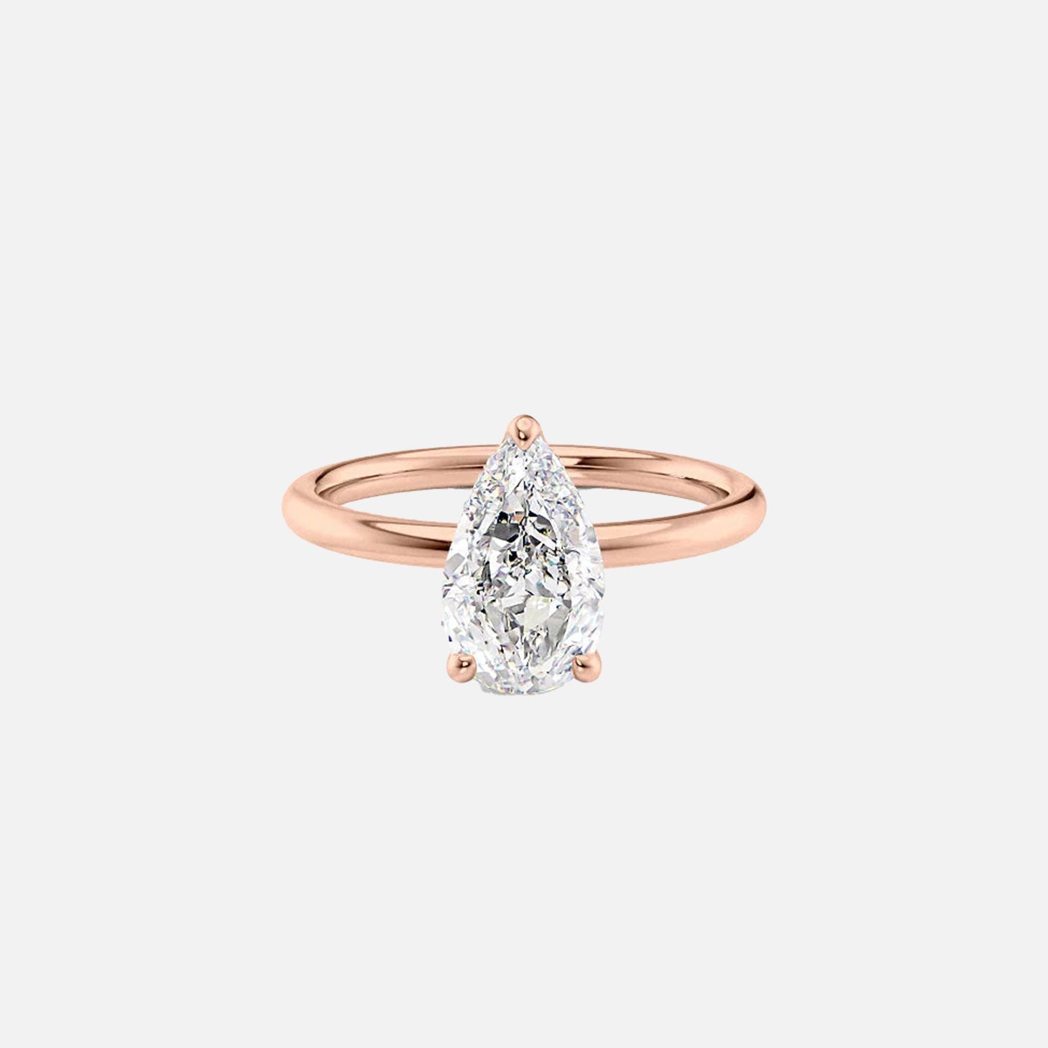  The Solitaire Alex Pear Lab Diamond Ring 14k Rose Gold 001