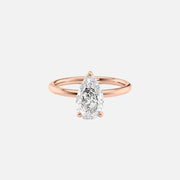  The Solitaire Alex Pear Lab Diamond Ring 18k Rose Gold 001