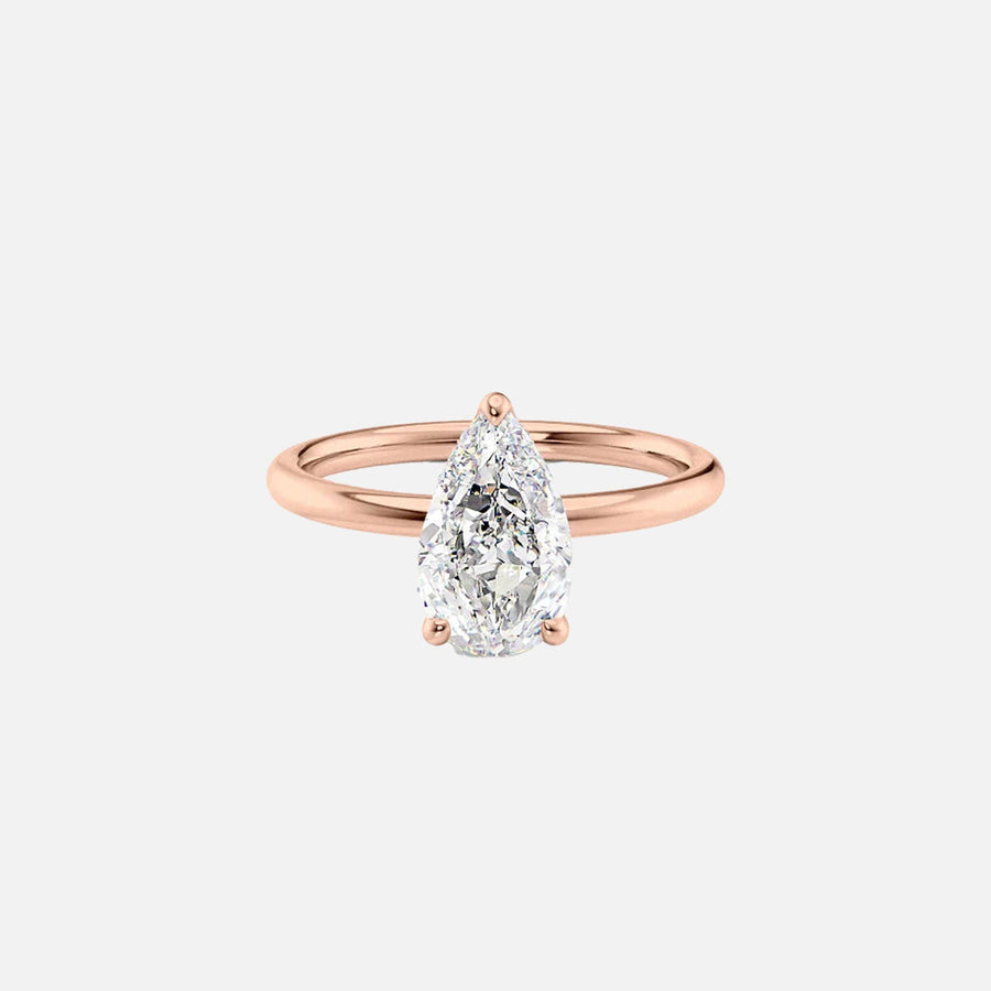  The Solitaire Alex Pear Lab Diamond Ring 18k Rose Gold 001