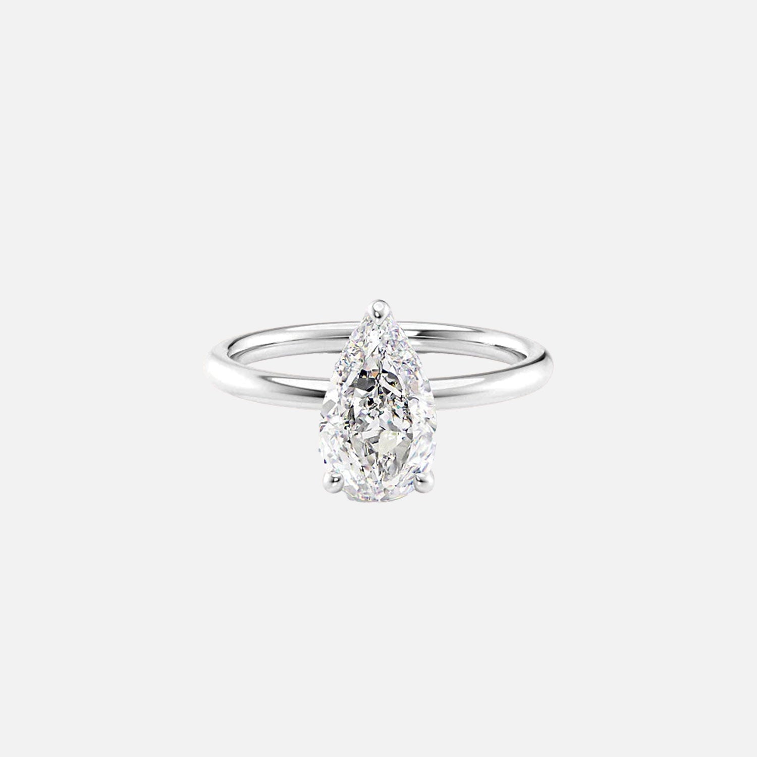  The Solitaire Alex Pear Moissanite Ring 14k White Gold 001