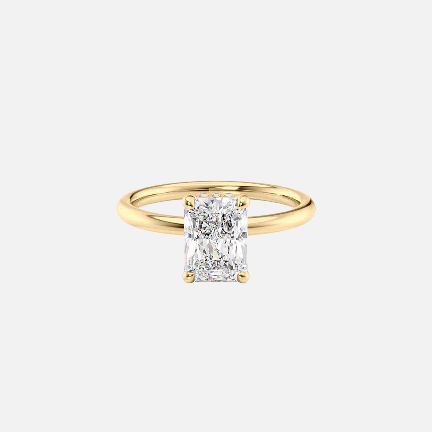 The Solitaire Alex Radiant Lab Diamond Ring 14k Yellow Gold 001