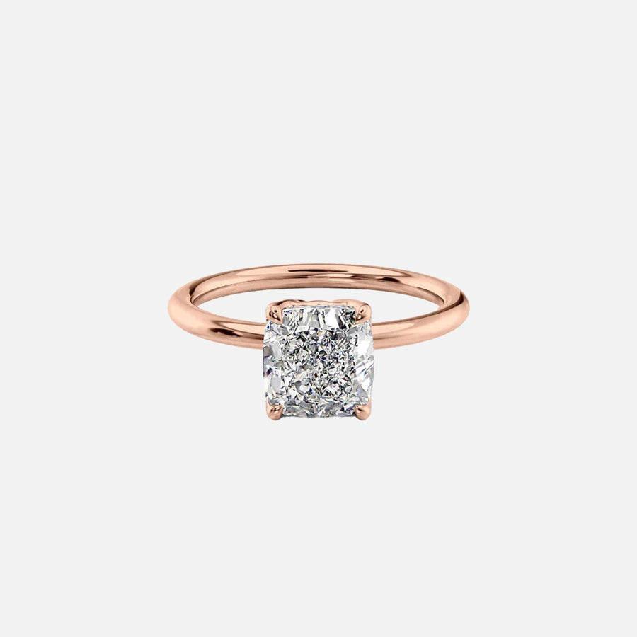  The Solitaire Alison Cushion Moissanite Ring 14k Rose Gold 001