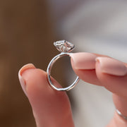  The Solitaire Alison Emerald Moissanite Ring 14k White Gold 004