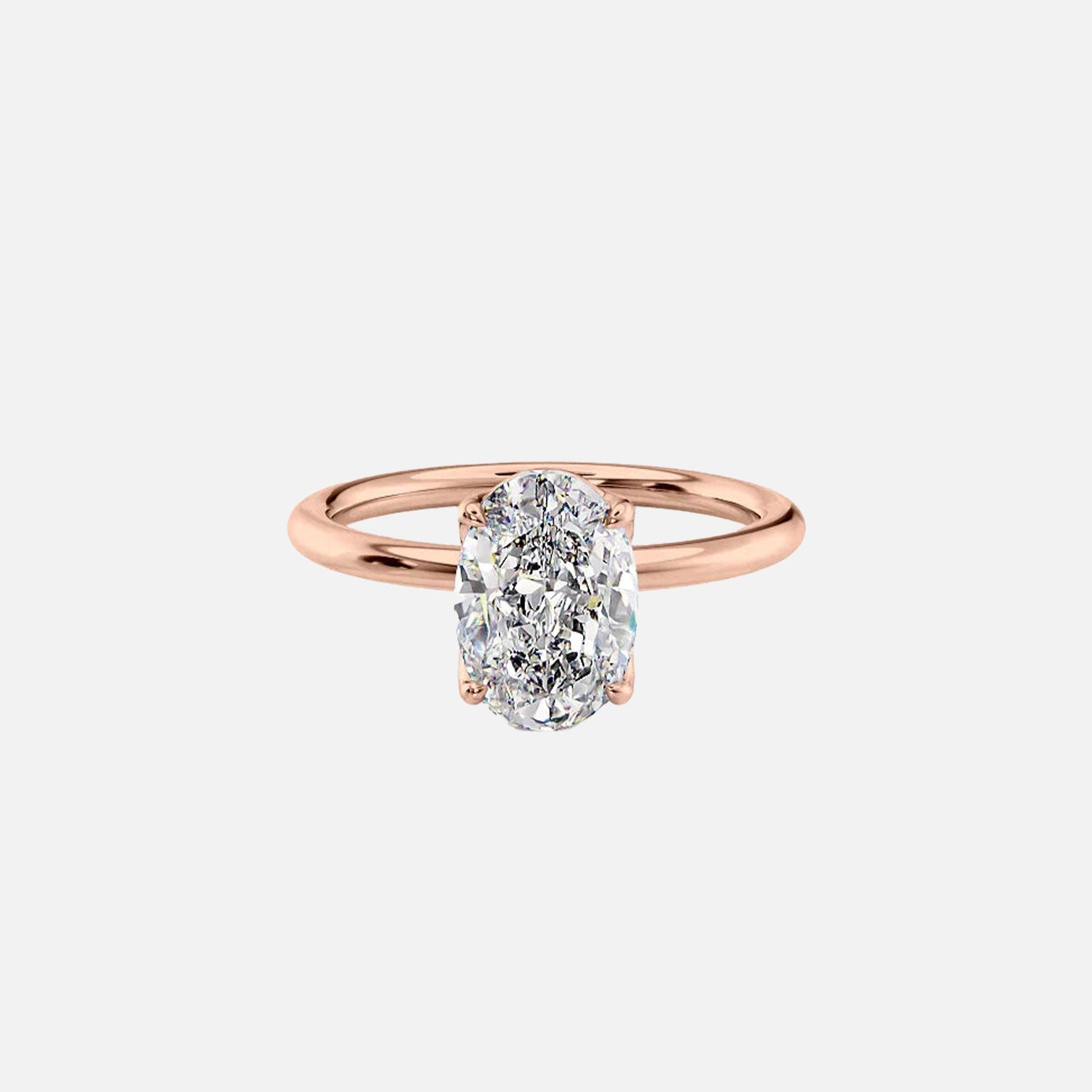  The Solitaire Alison Oval Lab Diamond Ring 14k Rose Gold 001