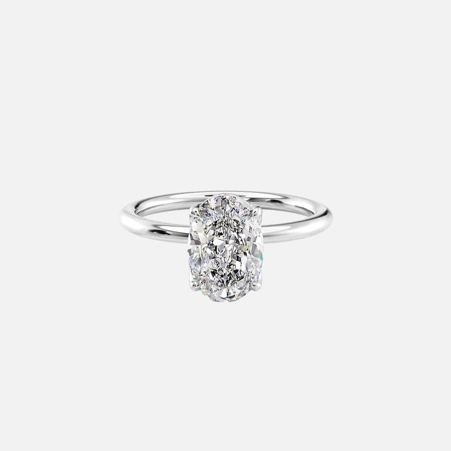 The Solitaire Alison Oval Lab Diamond Ring 18k White Gold 001