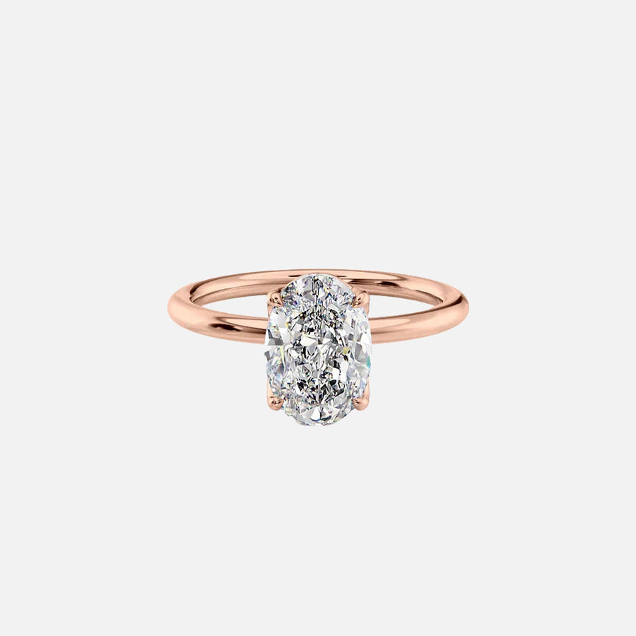  The Solitaire Alison Oval Moissanite Ring 18k Rose Gold 001