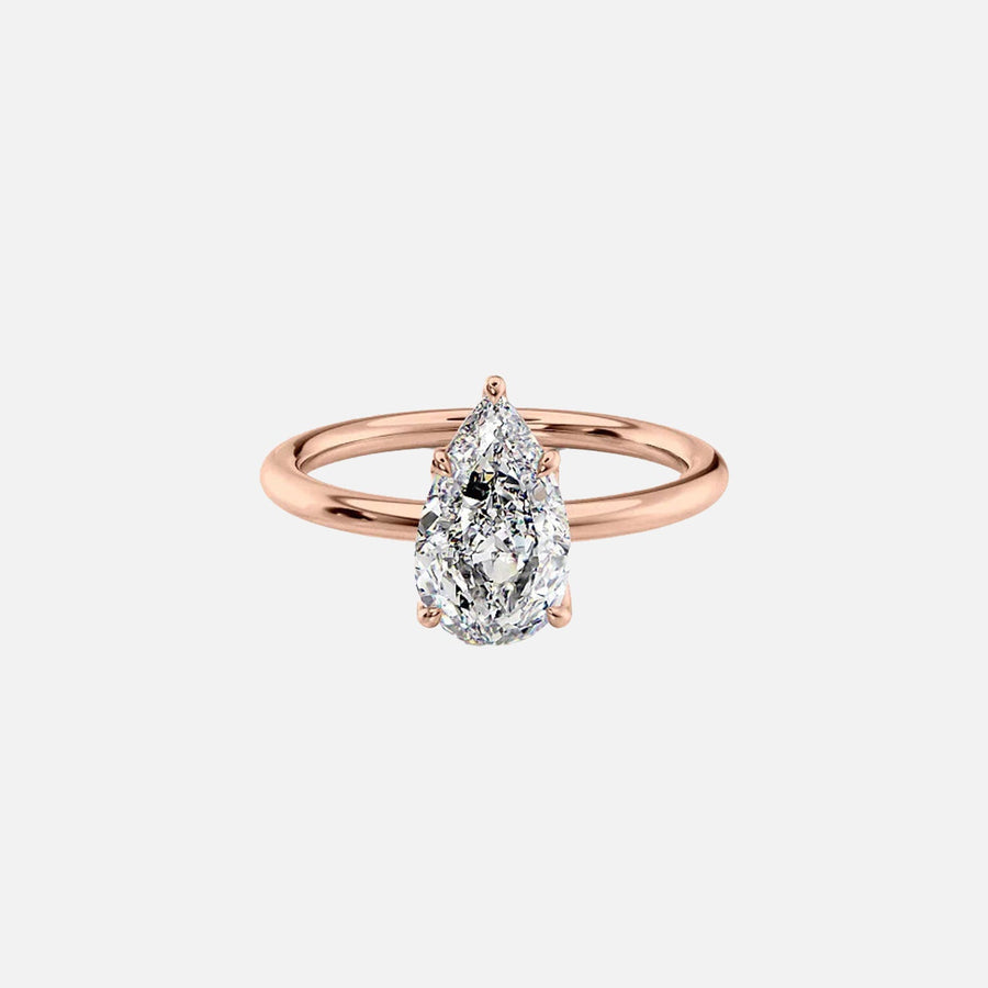  The Solitaire Alison Pear Lab Diamond Ring 18k Rose Gold 001