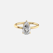  The Solitaire Alison Pear Lab Diamond Ring 18k Yellow Gold 001