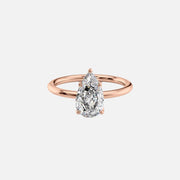  The Solitaire Alison Pear Moissanite Ring 14k Rose Gold 001