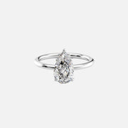  The Solitaire Alison Pear Moissanite Ring 14k White Gold 001