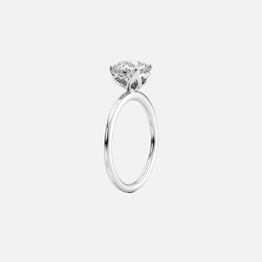  The Solitaire Alison Pear Moissanite Ring 18k White Gold 002