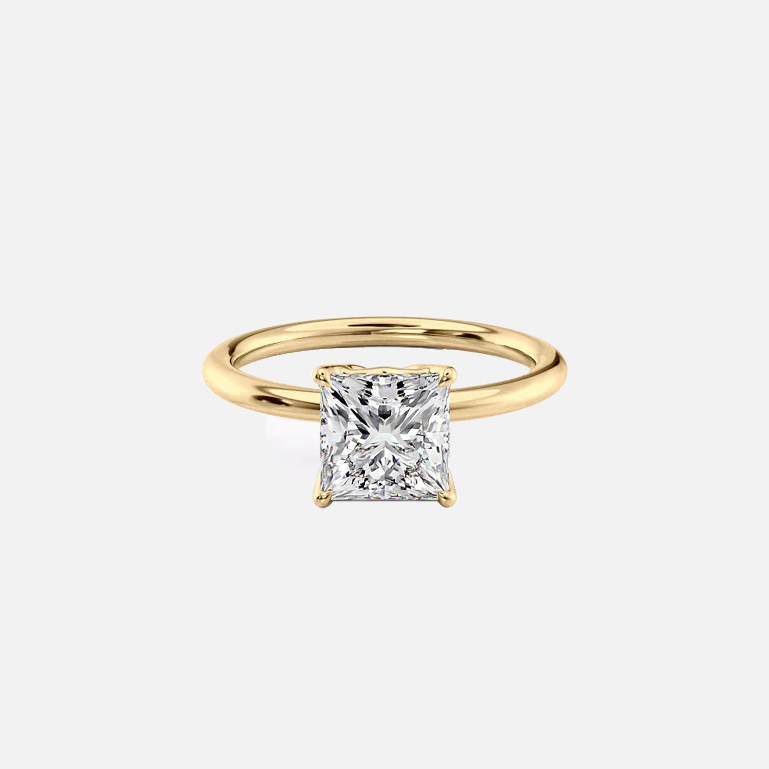 The Solitaire Alison Princess Lab Diamond Ring 14k Yellow Gold 001
