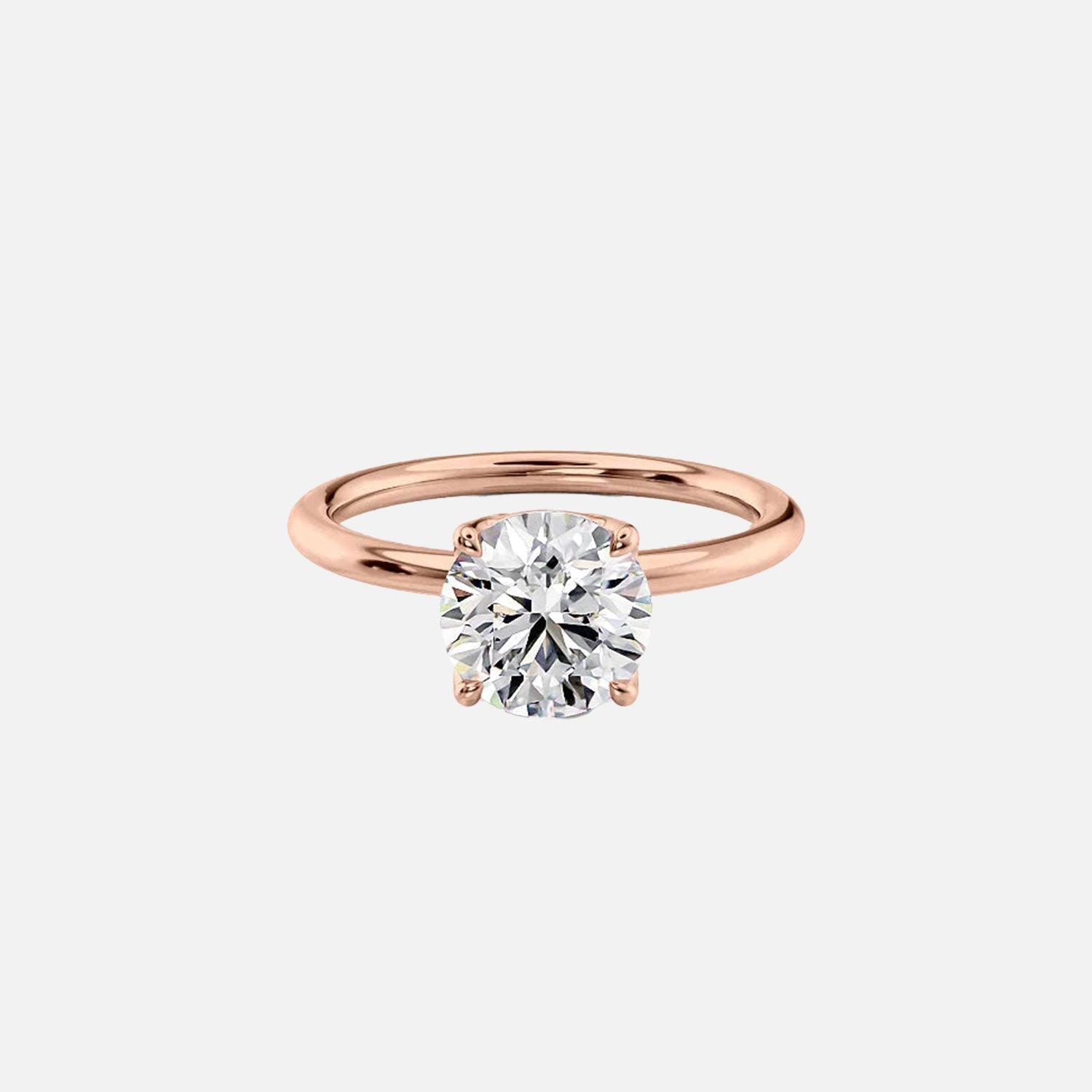  The Solitaire Alison Round Moissanite Ring 14k Rose Gold 001