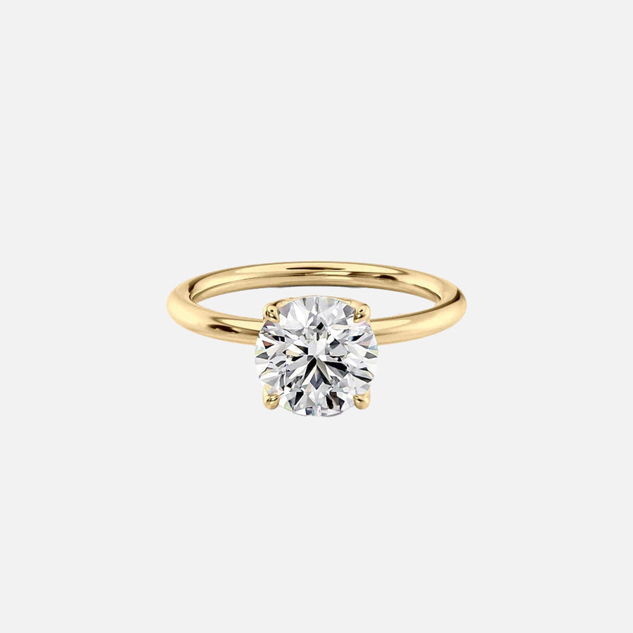  The Solitaire Alison Round Moissanite Ring 18k Yellow Gold 001