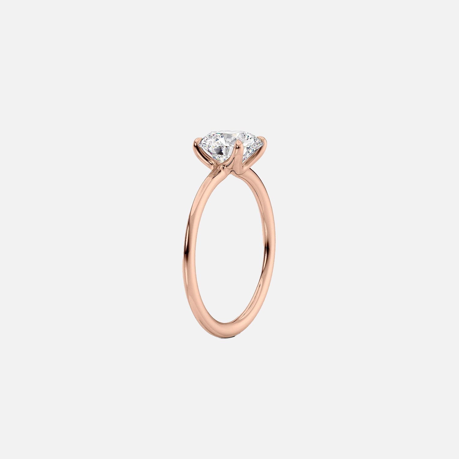  The Solitaire Ashley Emerald Lab Diamond Ring 14k Rose Gold 002