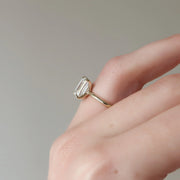  The Solitaire Ashley Emerald Lab Diamond Ring 18k Yellow Gold 004