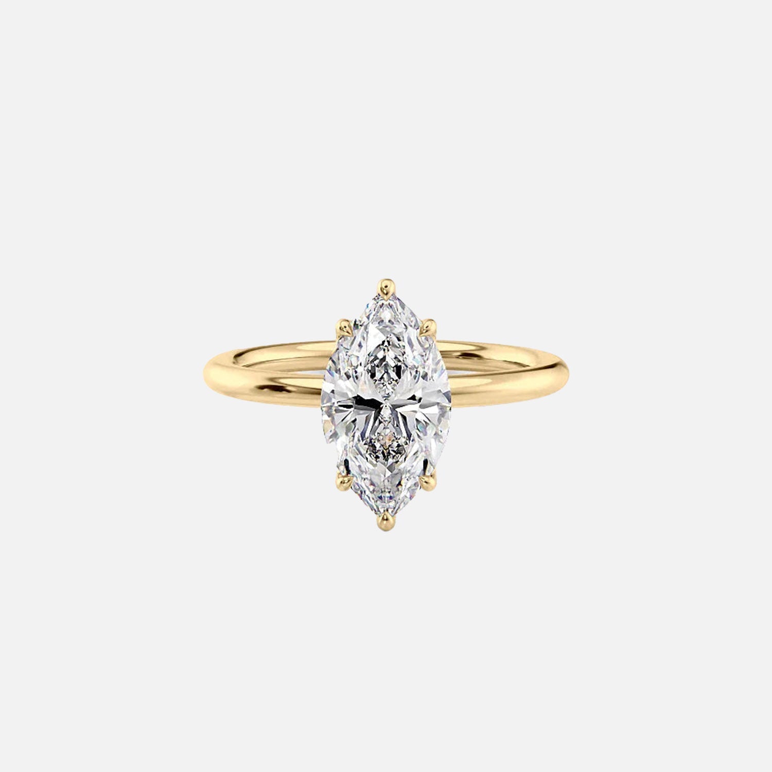 The Solitaire Ashley Marquise Lab Diamond Ring 14k Yellow Gold 001